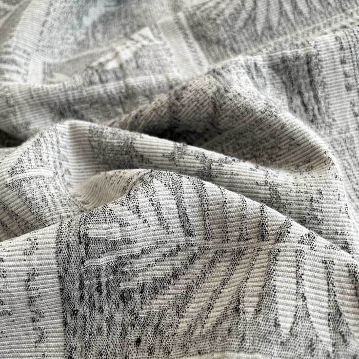 91家纺网 家纺一手货源 找家纺 小叮当家纺仓储工厂店 2025新款秋冬(买家秀 不断货)A类亲肤全棉纯棉色织水洗三层纱提花纯棉四件套 棕榈韵致-灰