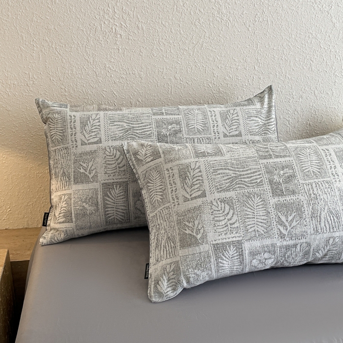 91家纺网 家纺一手货源 找家纺 小叮当家纺仓储工厂店 2025新款秋冬(买家秀 不断货)A类亲肤全棉纯棉色织水洗三层纱提花纯棉四件套 棕榈韵致-灰