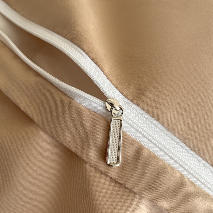 91家纺网 家纺一手货源 找家纺 小叮当家纺仓储工厂店 2025新款秋冬(买家秀 不断货)A类亲肤全棉纯棉色织水洗三层纱提花纯棉四件套 棕榈韵致-咖