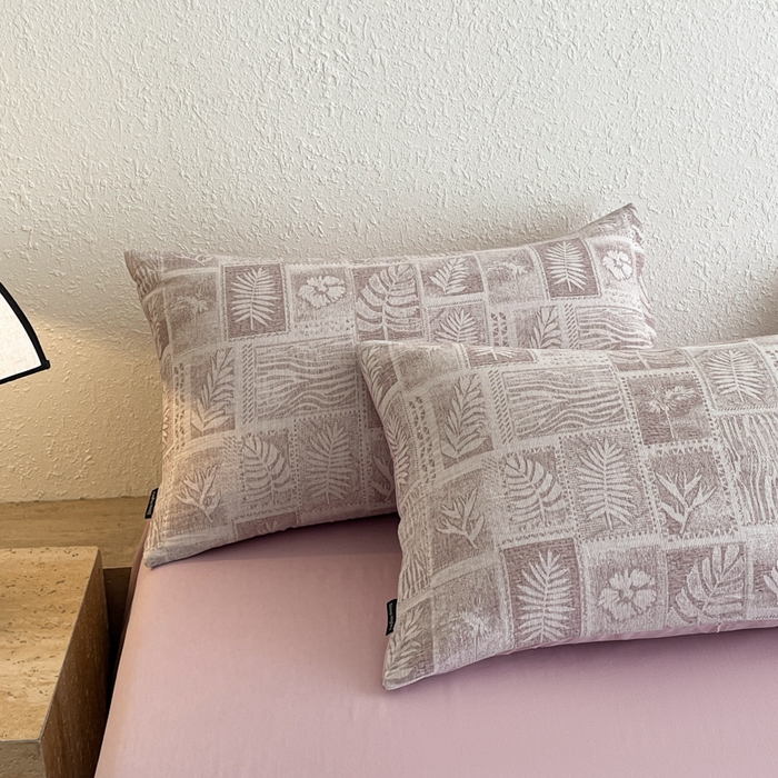 91家纺网 家纺一手货源 找家纺 小叮当家纺仓储工厂店 2025新款秋冬(买家秀 不断货)A类亲肤全棉纯棉色织水洗三层纱提花纯棉四件套 棕榈韵致-棕