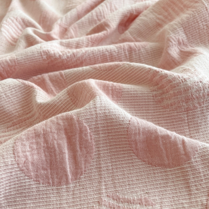 91家纺网 家纺一手货源 找家纺 小叮当家纺仓储工厂店 2025新款秋冬(买家秀 不断货)A类亲肤全棉纯棉色织水洗三层纱提花纯棉四件套 波妞-粉