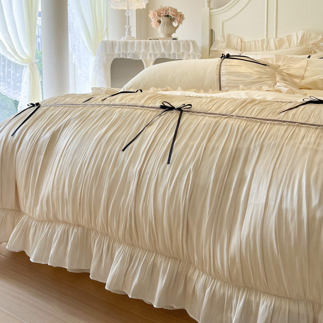 91家纺网 家纺一手货源 找家纺 （总）亲亲公主 2025新款全棉法式公主风四件套-凯莉公主