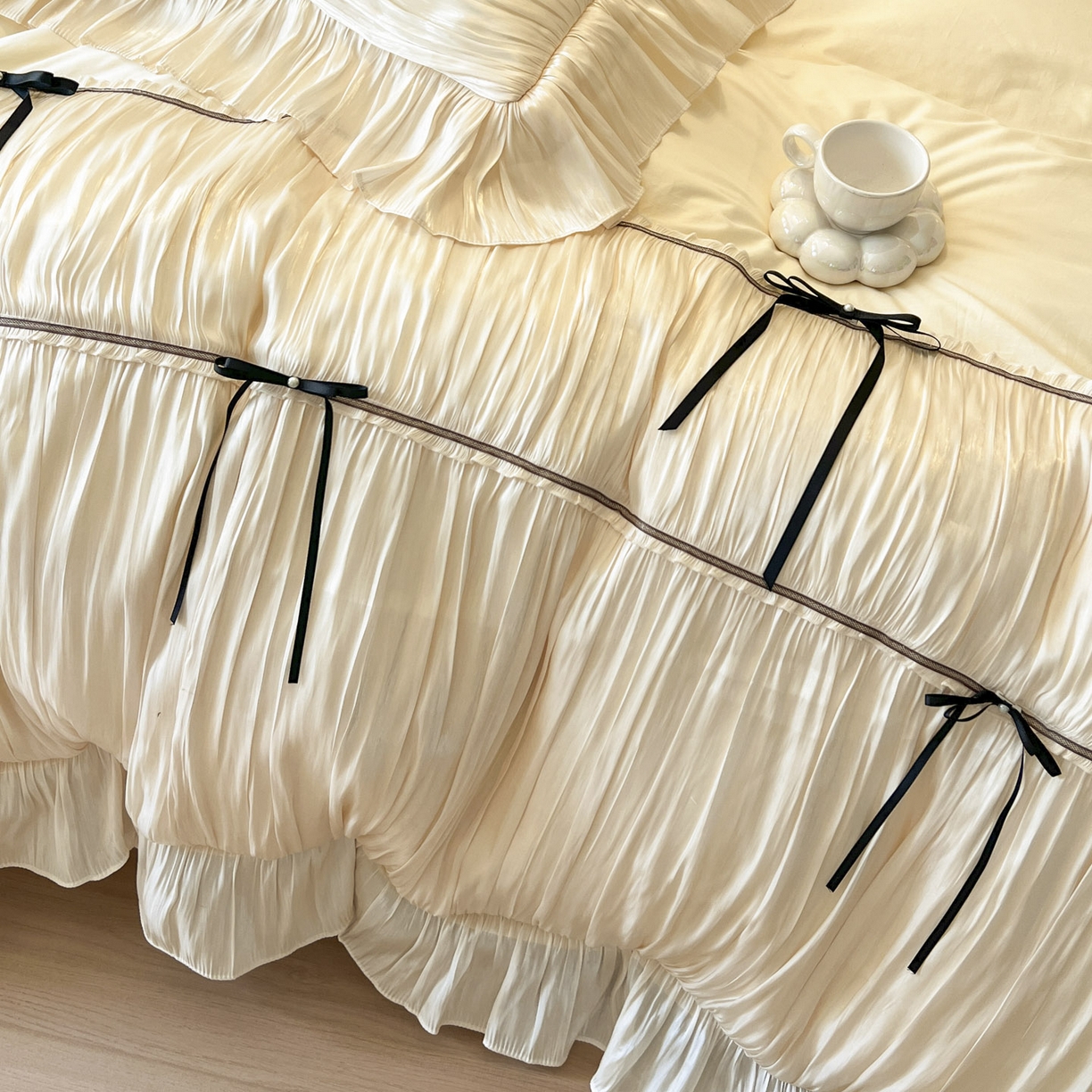 91家纺网 家纺一手货源 找家纺 （总）亲亲公主 2025新款全棉法式公主风四件套-凯莉公主