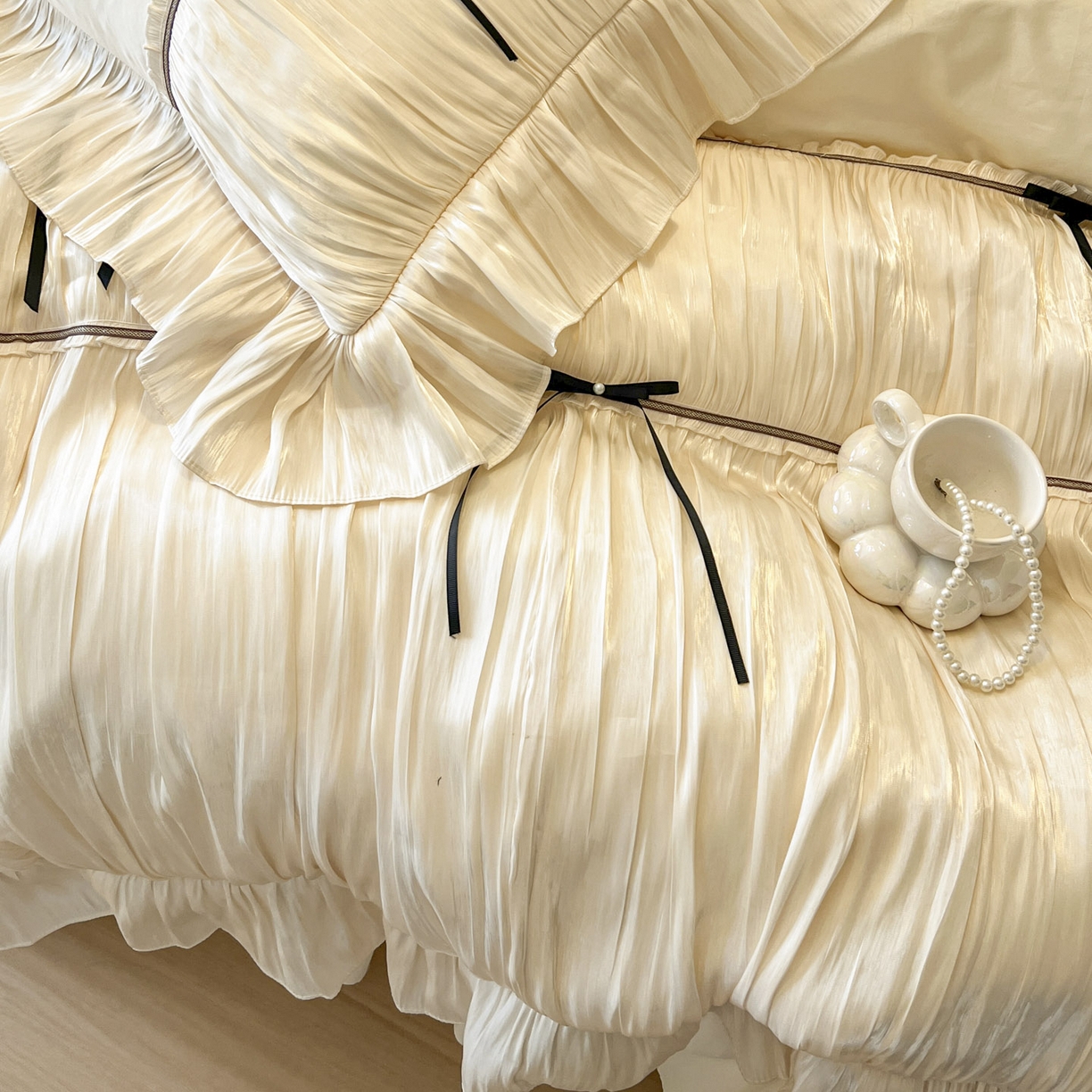 91家纺网 家纺一手货源 找家纺 （总）亲亲公主 2025新款全棉法式公主风四件套-凯莉公主