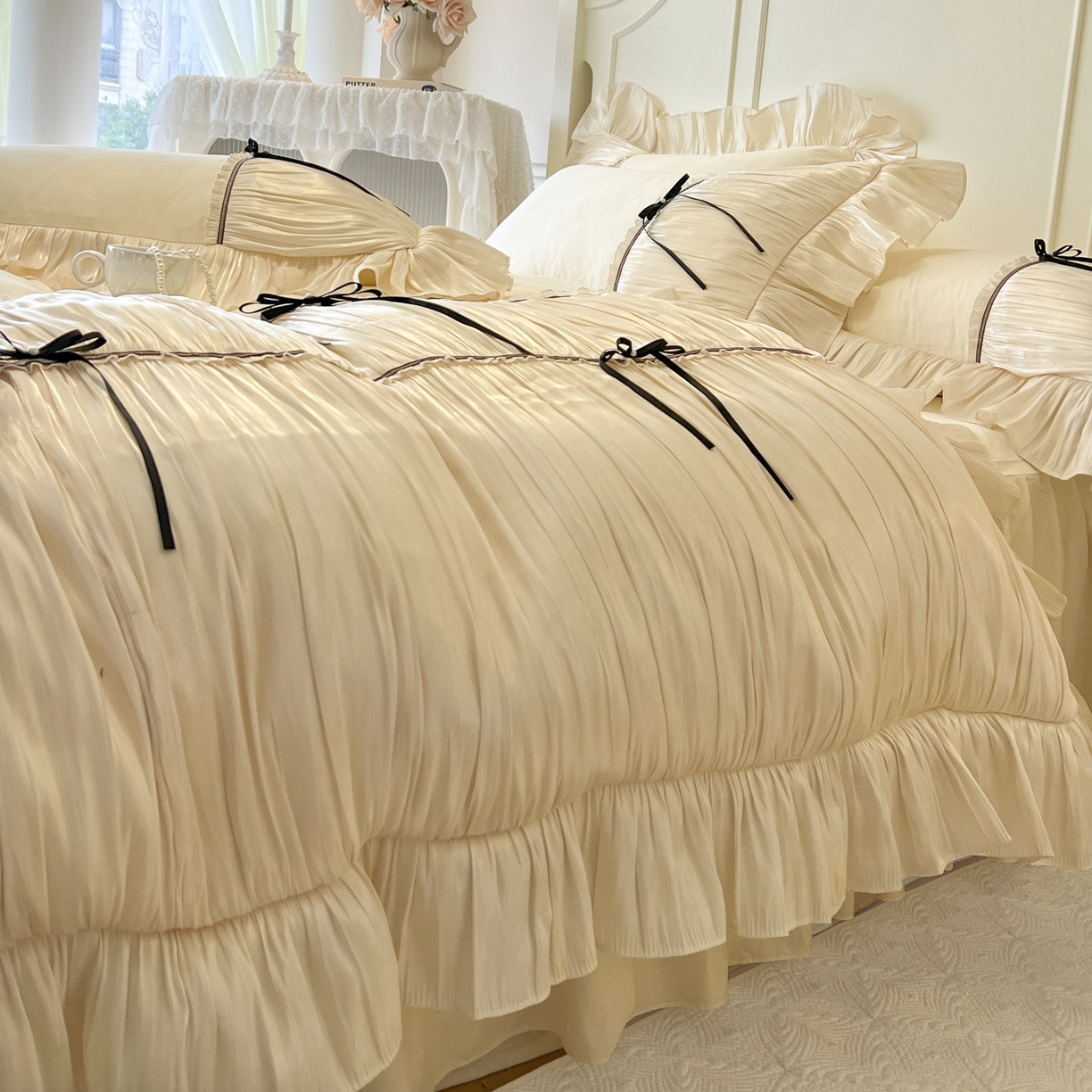 91家纺网 家纺一手货源 找家纺 （总）亲亲公主 2025新款全棉法式公主风四件套-凯莉公主