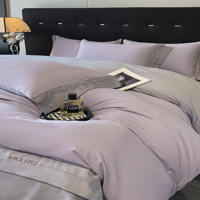 91家纺网 家纺一手货源 找家纺 小叮当家纺仓储工厂店 2025新款 (买家秀 不断货)更细腻A类全棉纯棉100支长绒棉磨毛四件套不毛 曼紫云灰