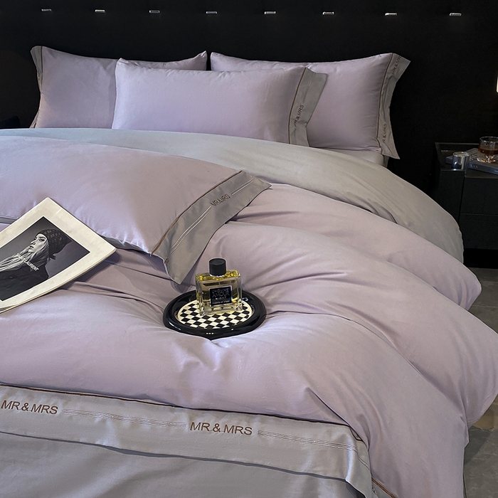 91家纺网 家纺一手货源 找家纺 小叮当家纺仓储工厂店 2025新款 (买家秀 不断货)更细腻A类全棉纯棉100支长绒棉磨毛四件套不毛 曼紫云灰