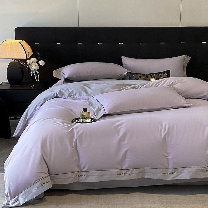 91家纺网 家纺一手货源 找家纺 小叮当家纺仓储工厂店 2025新款 (买家秀 不断货)更细腻A类全棉纯棉100支长绒棉磨毛四件套不毛 曼紫云灰