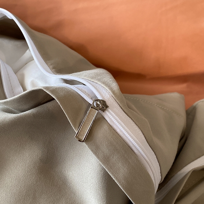 91家纺网 家纺一手货源 找家纺 小叮当家纺仓储工厂店 2025新款 (买家秀 不断货)更细腻A类全棉纯棉100支长绒棉磨毛四件套不毛 赤桦橘