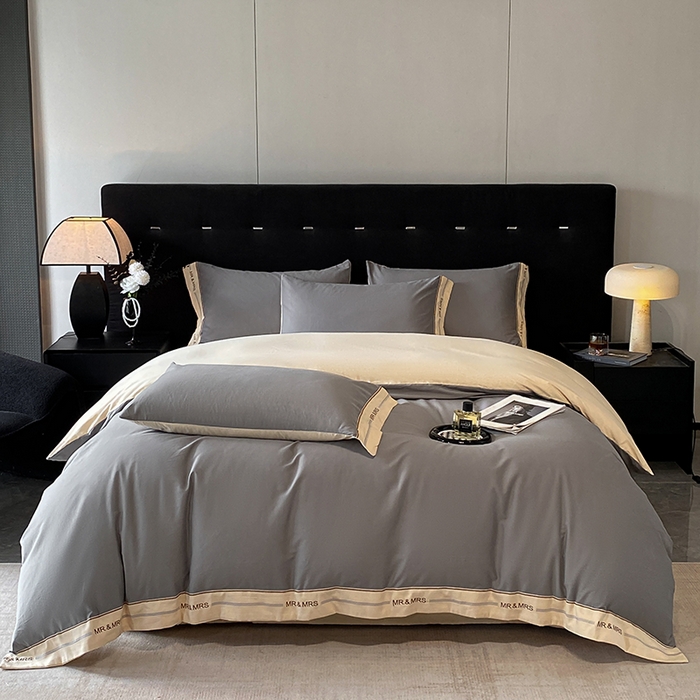 91家纺网 家纺一手货源 找家纺 小叮当家纺仓储工厂店 2025新款 (买家秀 不断货)更细腻A类全棉纯棉100支长绒棉磨毛四件套不毛 慕斯灰