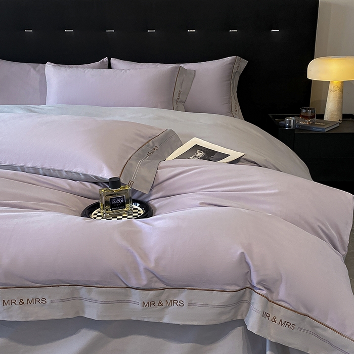 91家纺网 家纺一手货源 找家纺 小叮当家纺仓储工厂店 2025新款 (买家秀 不断货)更细腻A类全棉纯棉100支长绒棉磨毛四件套不毛 曼紫云灰