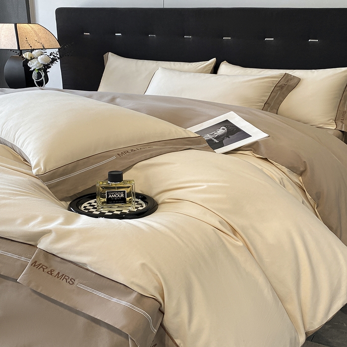 小叮当家纺仓储工厂店 2025新款 (买家秀 不断货)更细腻A类全棉纯棉100支长绒棉磨毛四件套不毛 香草摩卡