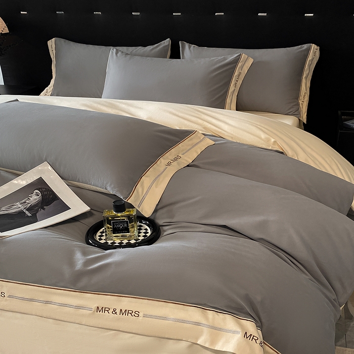 91家纺网 家纺一手货源 找家纺 小叮当家纺仓储工厂店 2025新款 (买家秀 不断货)更细腻A类全棉纯棉100支长绒棉磨毛四件套不毛 慕斯灰