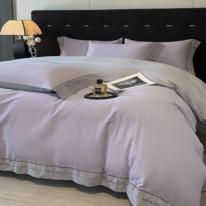 91家纺网 家纺一手货源 找家纺 小叮当家纺仓储工厂店 2025新款 (买家秀 不断货)更细腻A类全棉纯棉100支长绒棉磨毛四件套不毛 曼紫云灰