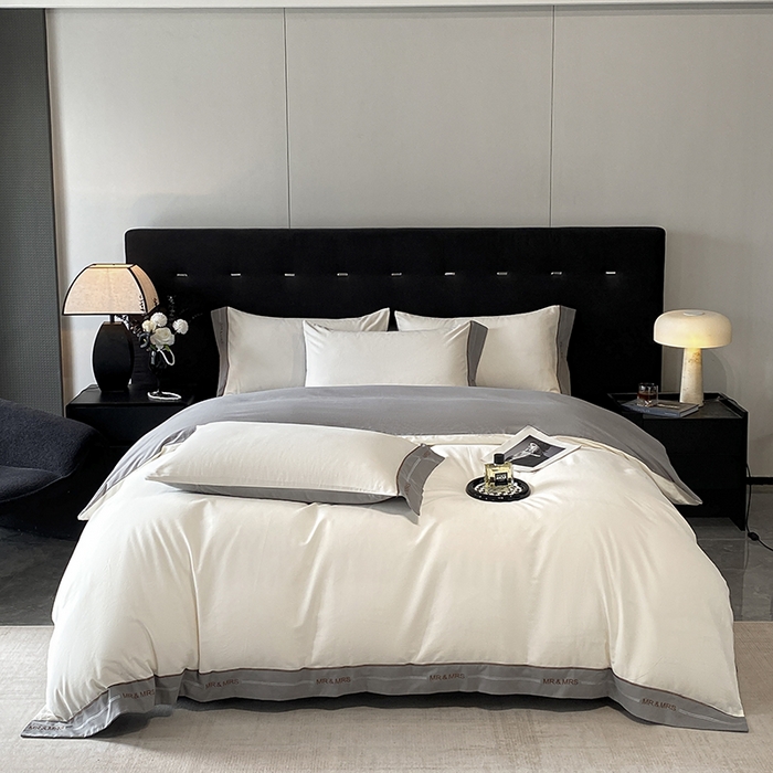 91家纺网 家纺一手货源 找家纺 小叮当家纺仓储工厂店 2025新款 (买家秀 不断货)更细腻A类全棉纯棉100支长绒棉磨毛四件套不毛 峰白绅灰