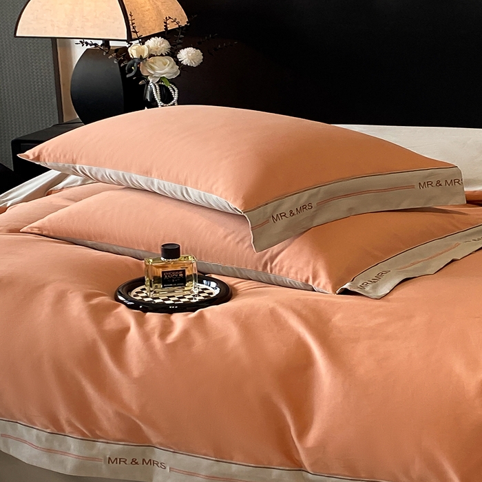 91家纺网 家纺一手货源 找家纺 小叮当家纺仓储工厂店 2025新款 (买家秀 不断货)更细腻A类全棉纯棉100支长绒棉磨毛四件套不毛 赤桦橘