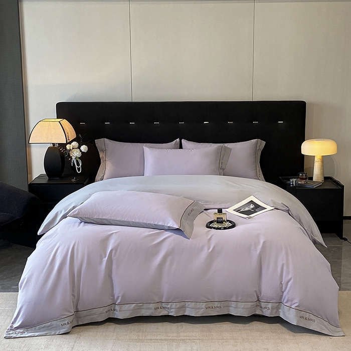 91家纺网 家纺一手货源 找家纺 小叮当家纺仓储工厂店 2025新款 (买家秀 不断货)更细腻A类全棉纯棉100支长绒棉磨毛四件套不毛 曼紫云灰