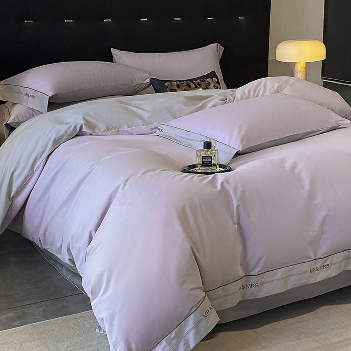 91家纺网 家纺一手货源 找家纺 小叮当家纺仓储工厂店 2025新款 (买家秀 不断货)更细腻A类全棉纯棉100支长绒棉磨毛四件套不毛 曼紫云灰