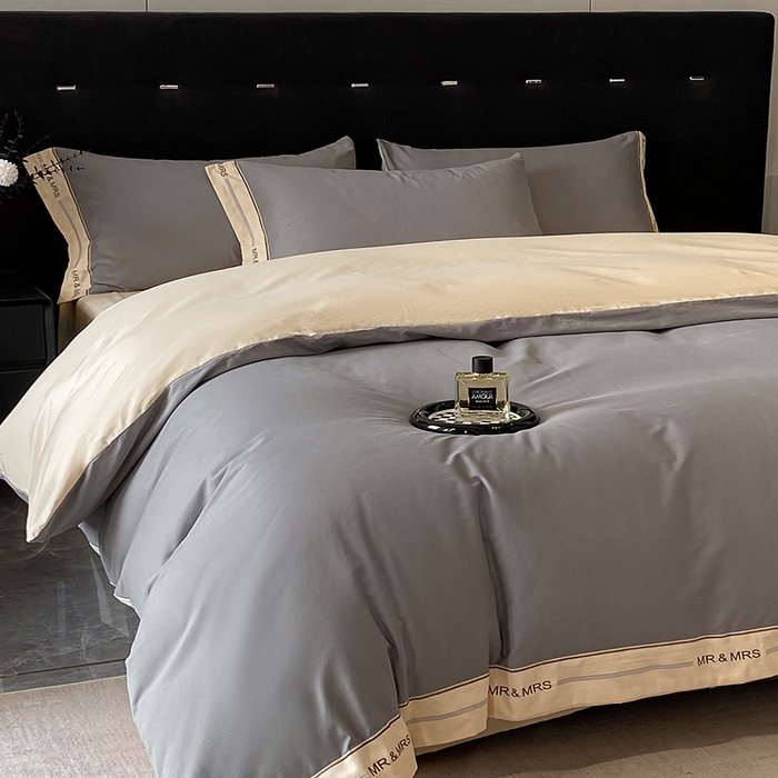 91家纺网 家纺一手货源 找家纺 小叮当家纺仓储工厂店 2025新款 (买家秀 不断货)更细腻A类全棉纯棉100支长绒棉磨毛四件套不毛 慕斯灰