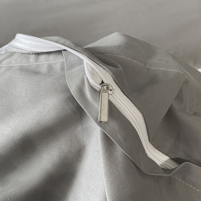 91家纺网 家纺一手货源 找家纺 小叮当家纺仓储工厂店 2025新款 (买家秀 不断货)更细腻A类全棉纯棉100支长绒棉磨毛四件套不毛 峰白绅灰