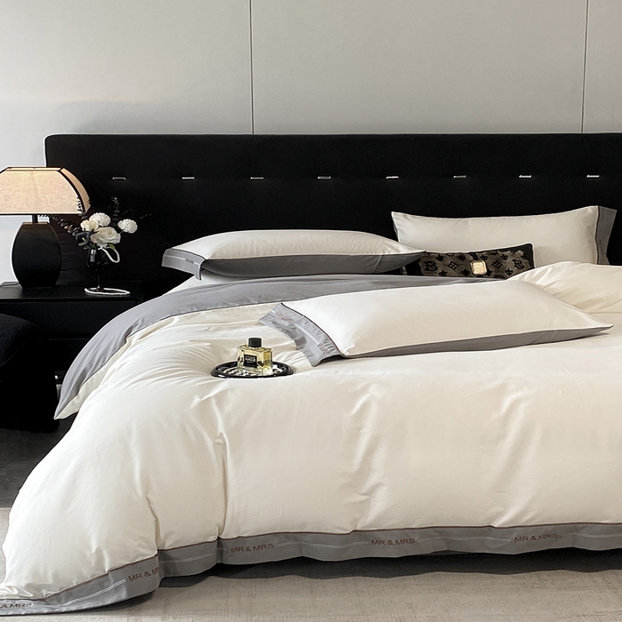 91家纺网 家纺一手货源 找家纺 小叮当家纺仓储工厂店 2025新款 (买家秀 不断货)更细腻A类全棉纯棉100支长绒棉磨毛四件套不毛 峰白绅灰