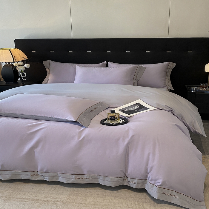 91家纺网 家纺一手货源 找家纺 小叮当家纺仓储工厂店 2025新款 (买家秀 不断货)更细腻A类全棉纯棉100支长绒棉磨毛四件套不毛 曼紫云灰