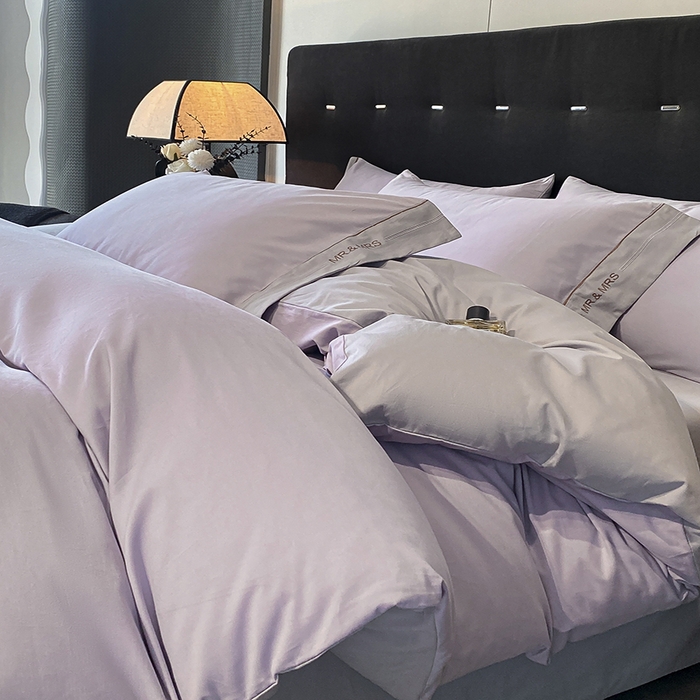 91家纺网 家纺一手货源 找家纺 小叮当家纺仓储工厂店 2025新款 (买家秀 不断货)更细腻A类全棉纯棉100支长绒棉磨毛四件套不毛 曼紫云灰