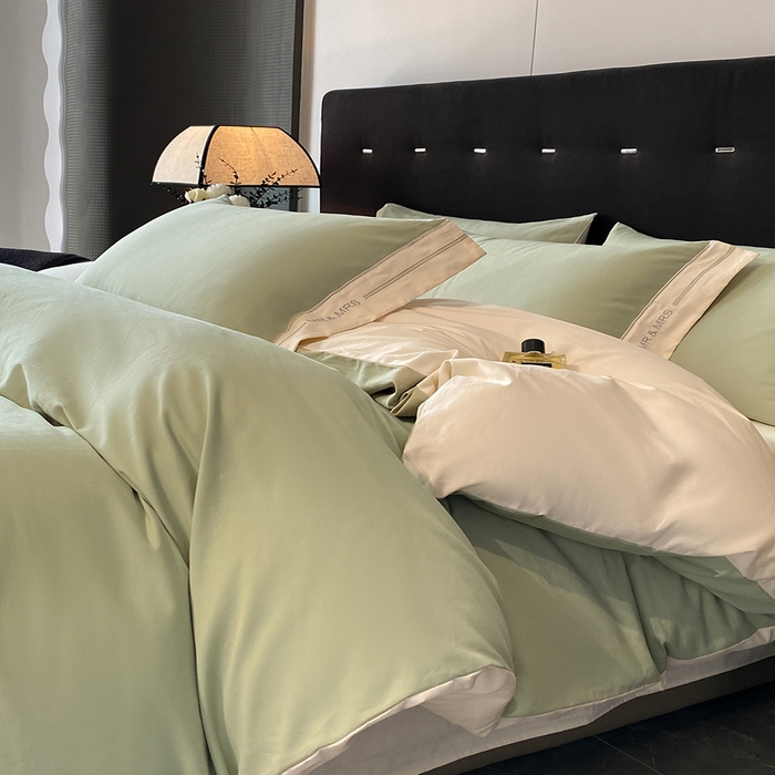 91家纺网 家纺一手货源 找家纺 小叮当家纺仓储工厂店 2025新款 (买家秀 不断货)更细腻A类全棉纯棉100支长绒棉磨毛四件套不毛 抹茶芝士