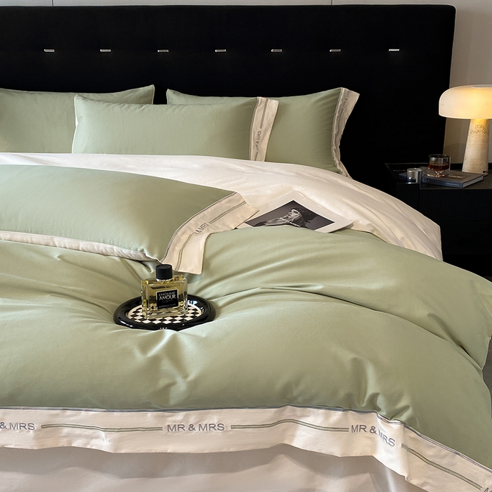 91家纺网 家纺一手货源 找家纺 小叮当家纺仓储工厂店 2025新款 (买家秀 不断货)更细腻A类全棉纯棉100支长绒棉磨毛四件套不毛 抹茶芝士