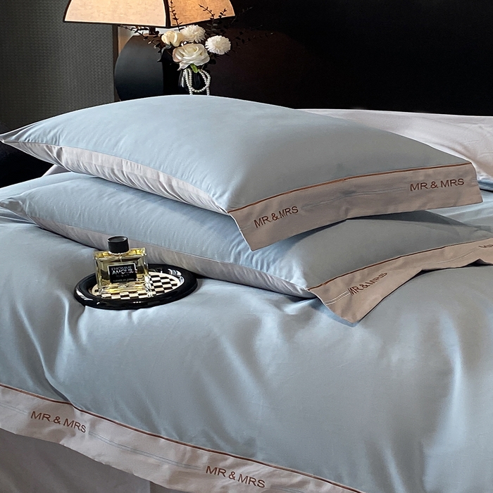 91家纺网 家纺一手货源 找家纺 小叮当家纺仓储工厂店 2025新款 (买家秀 不断货)更细腻A类全棉纯棉100支长绒棉磨毛四件套不毛 清新蓝