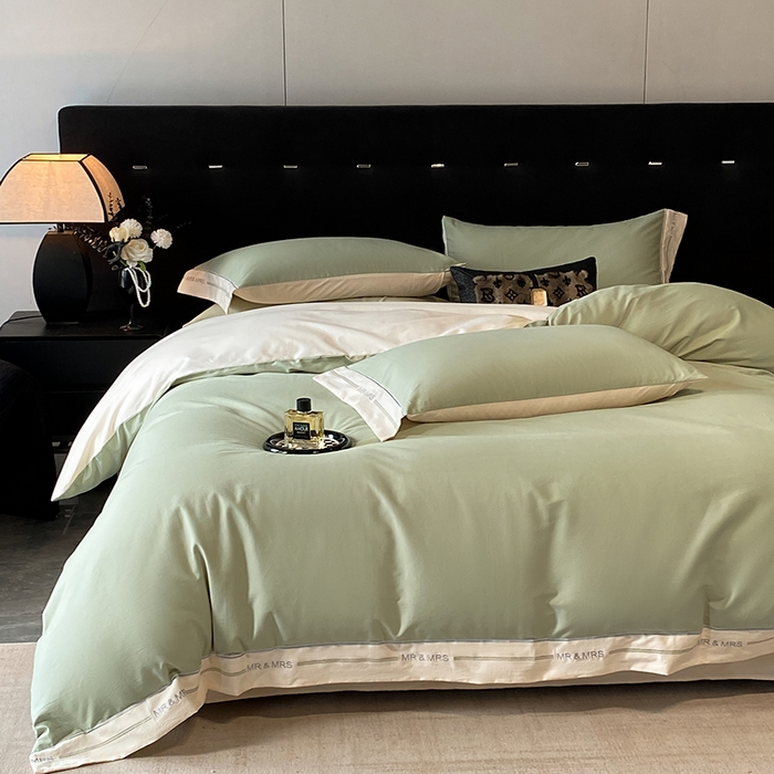 91家纺网 家纺一手货源 找家纺 小叮当家纺仓储工厂店 2025新款 (买家秀 不断货)更细腻A类全棉纯棉100支长绒棉磨毛四件套不毛 抹茶芝士