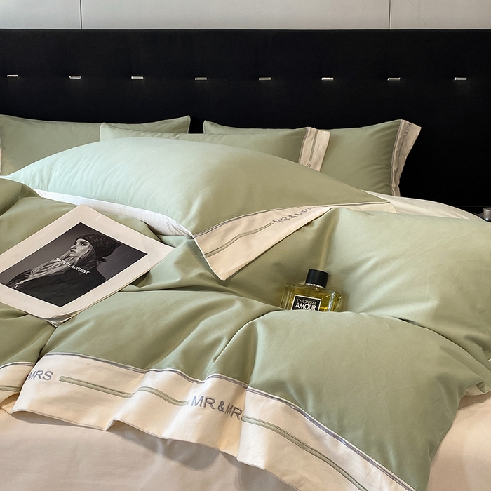 91家纺网 家纺一手货源 找家纺 小叮当家纺仓储工厂店 2025新款 (买家秀 不断货)更细腻A类全棉纯棉100支长绒棉磨毛四件套不毛 抹茶芝士