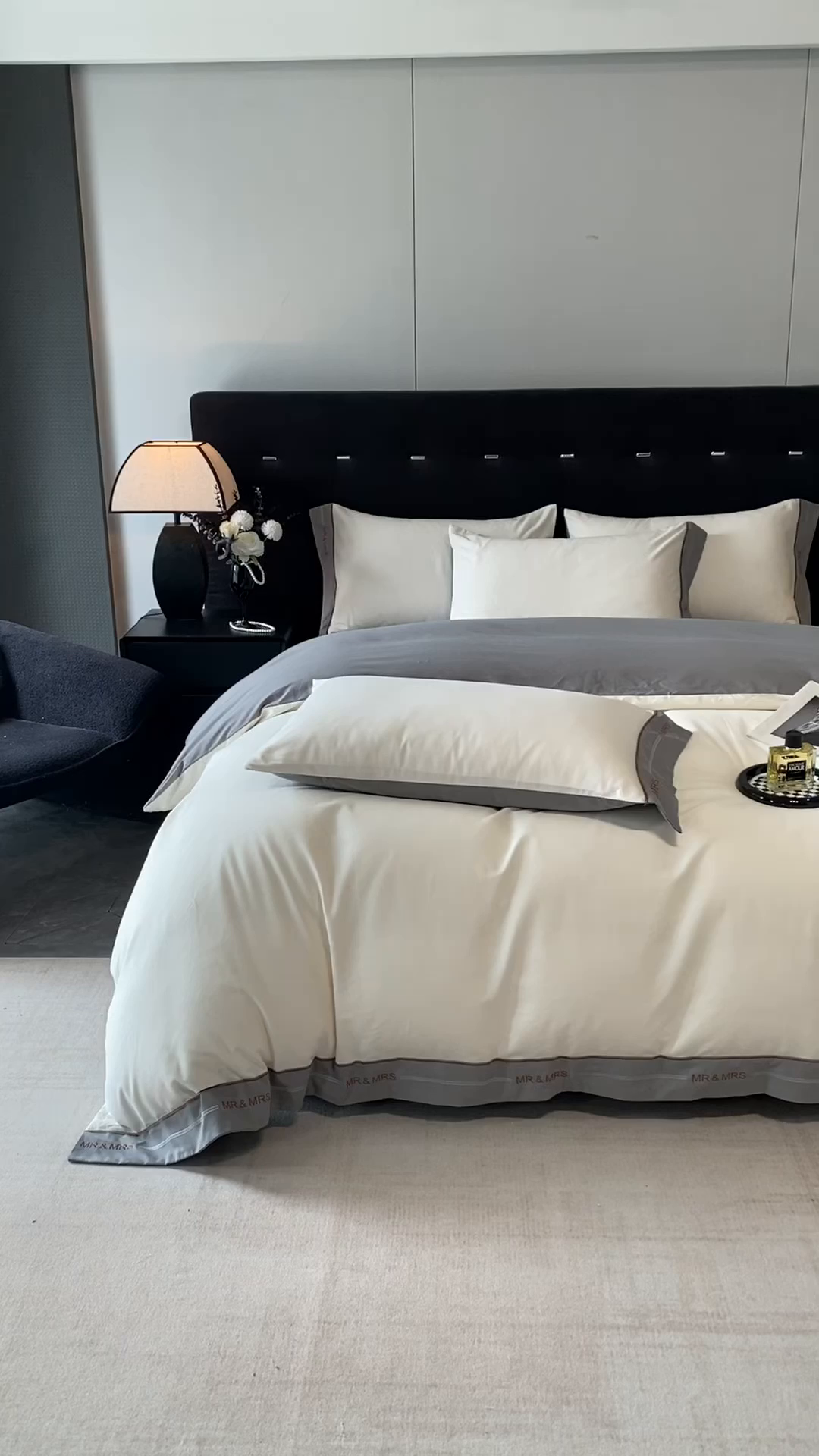 91家纺网 家纺一手货源 找家纺 小叮当家纺仓储工厂店 2025新款 (买家秀 不断货)更细腻A类全棉纯棉100支长绒棉磨毛四件套不毛 峰白绅灰