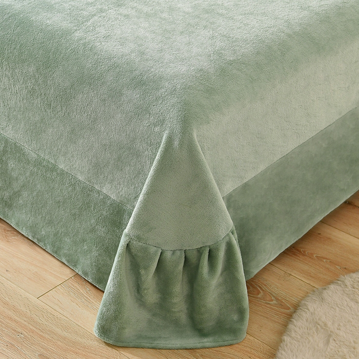 91家纺网 家纺一手货源 找家纺 畅畅家纺 2025新款亲肤舒适冬季保暖8斤重牛奶绒6D雕花绒床单四件套 桃花朵朵-紫