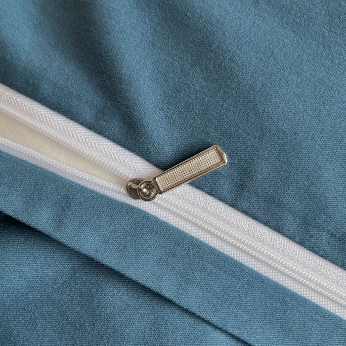 91家纺网 家纺一手货源 找家纺 小叮当家纺仓储工厂店 2025新款优质买家秀热卖不断货A类母婴级100纯棉全棉磨毛四件套全棉纯棉全棉 小宽边-空灵蓝