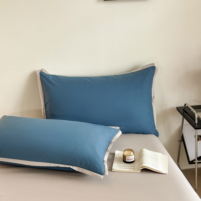 91家纺网 家纺一手货源 找家纺 小叮当家纺仓储工厂店 2025新款优质买家秀热卖不断货A类母婴级100纯棉全棉磨毛四件套全棉纯棉全棉 小宽边-空灵蓝