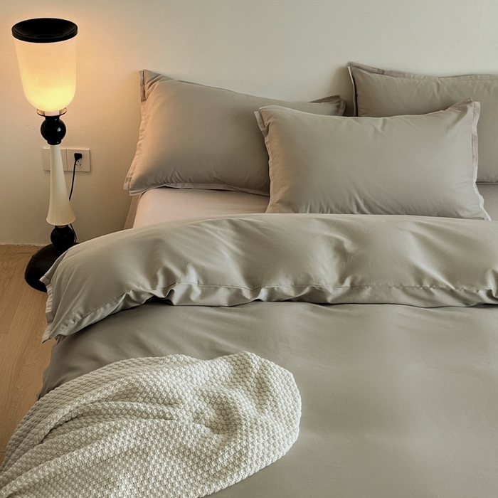 91家纺网 家纺一手货源 找家纺 小叮当家纺仓储工厂店 2025新款优质买家秀热卖不断货A类母婴级100纯棉全棉磨毛四件套全棉纯棉全棉 小宽边-燕麦色