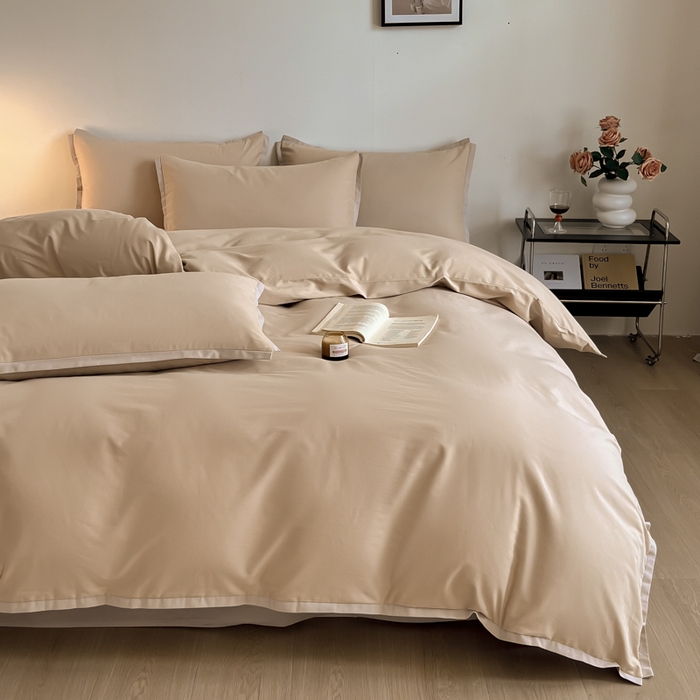 91家纺网 家纺一手货源 找家纺 小叮当家纺仓储工厂店 2025新款优质买家秀热卖不断货A类母婴级100纯棉全棉磨毛四件套全棉纯棉全棉 小宽边-玫瑰金