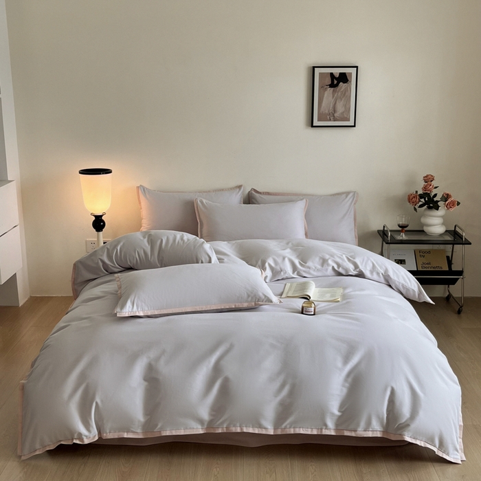 91家纺网 家纺一手货源 找家纺 小叮当家纺仓储工厂店 2025新款优质买家秀热卖不断货A类母婴级100纯棉全棉磨毛四件套全棉纯棉全棉 小宽边-硅谷银