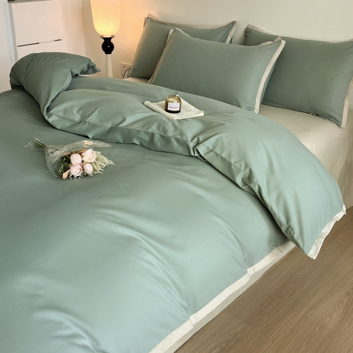 91家纺网 家纺一手货源 找家纺 小叮当家纺仓储工厂店 2025新款优质买家秀热卖不断货A类母婴级100纯棉全棉磨毛四件套全棉纯棉全棉 小宽边-自由蓝