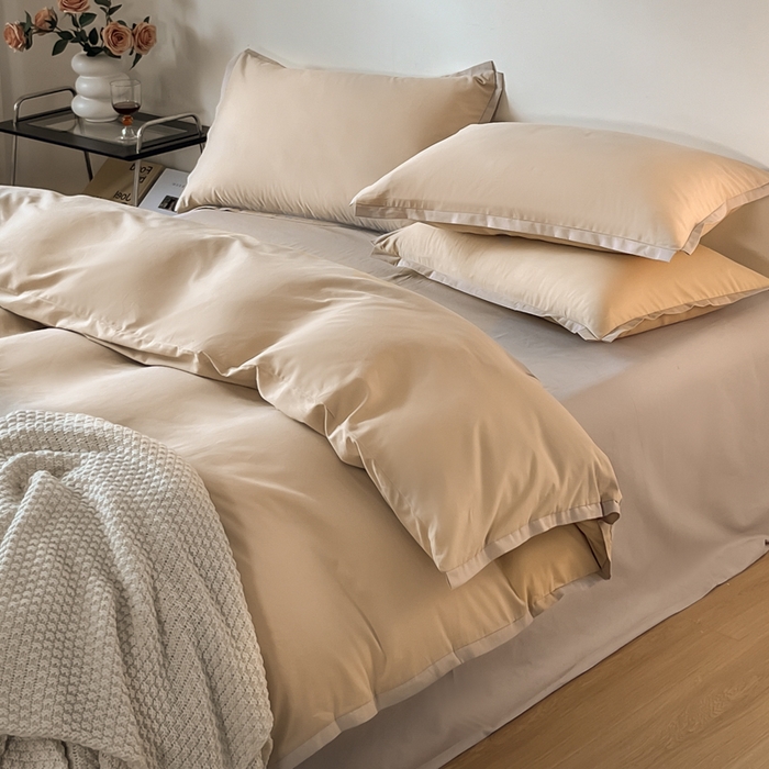 91家纺网 家纺一手货源 找家纺 小叮当家纺仓储工厂店 2025新款优质买家秀热卖不断货A类母婴级100纯棉全棉磨毛四件套全棉纯棉全棉 小宽边-玫瑰金