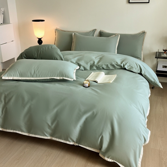 91家纺网 家纺一手货源 找家纺 小叮当家纺仓储工厂店 2025新款优质买家秀热卖不断货A类母婴级100纯棉全棉磨毛四件套全棉纯棉全棉 小宽边-自由蓝