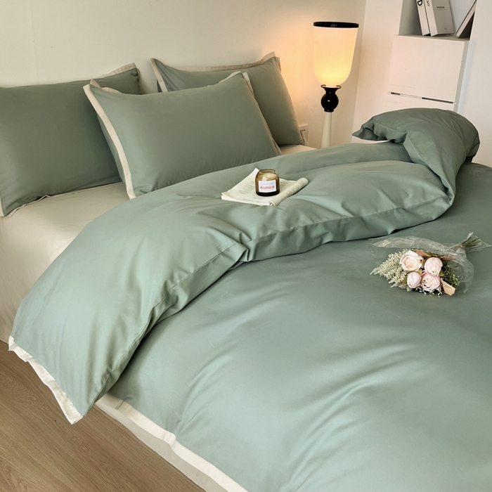 91家纺网 家纺一手货源 找家纺 小叮当家纺仓储工厂店 2025新款优质买家秀热卖不断货A类母婴级100纯棉全棉磨毛四件套全棉纯棉全棉 小宽边-自由蓝