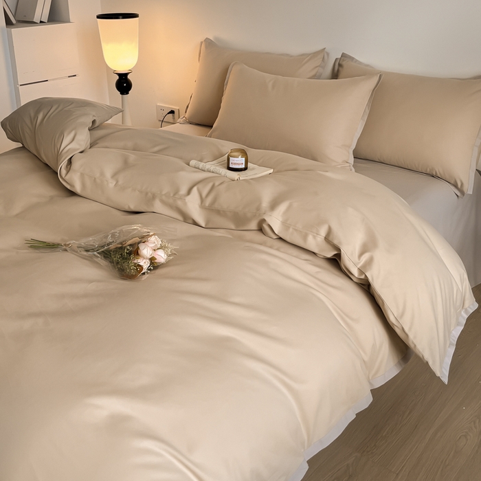 91家纺网 家纺一手货源 找家纺 小叮当家纺仓储工厂店 2025新款优质买家秀热卖不断货A类母婴级100纯棉全棉磨毛四件套全棉纯棉全棉 小宽边-玫瑰金