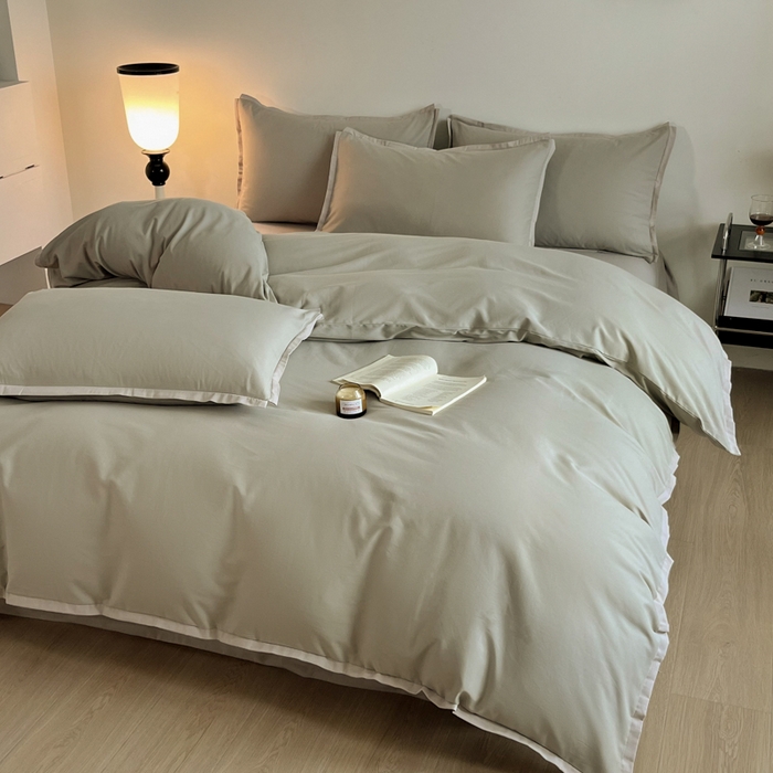 91家纺网 家纺一手货源 找家纺 小叮当家纺仓储工厂店 2025新款优质买家秀热卖不断货A类母婴级100纯棉全棉磨毛四件套全棉纯棉全棉 小宽边-燕麦色