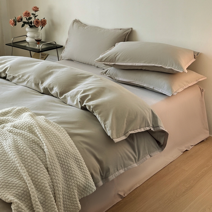 91家纺网 家纺一手货源 找家纺 小叮当家纺仓储工厂店 2025新款优质买家秀热卖不断货A类母婴级100纯棉全棉磨毛四件套全棉纯棉全棉 小宽边-燕麦色