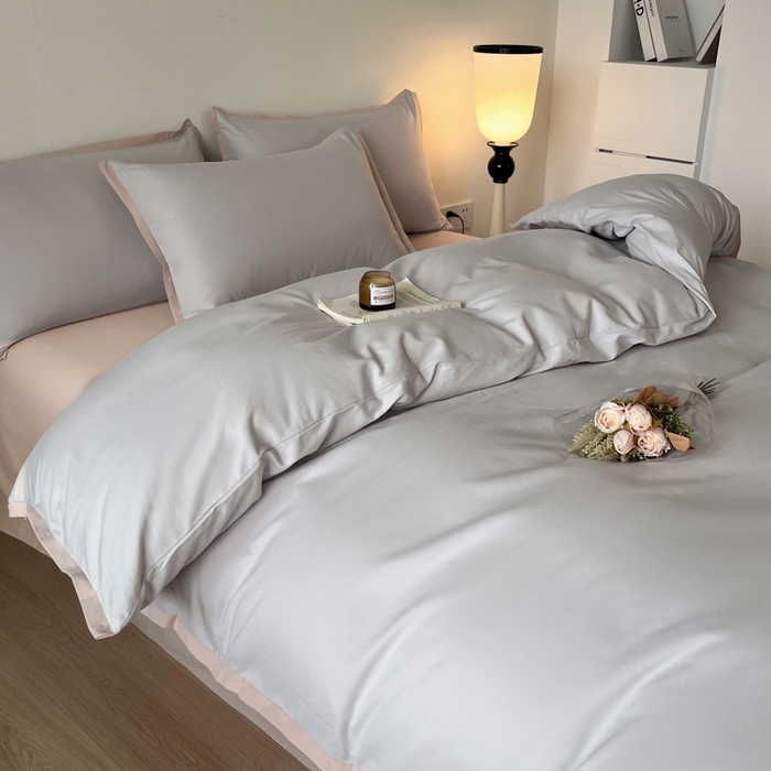 91家纺网 家纺一手货源 找家纺 小叮当家纺仓储工厂店 2025新款优质买家秀热卖不断货A类母婴级100纯棉全棉磨毛四件套全棉纯棉全棉 小宽边-硅谷银