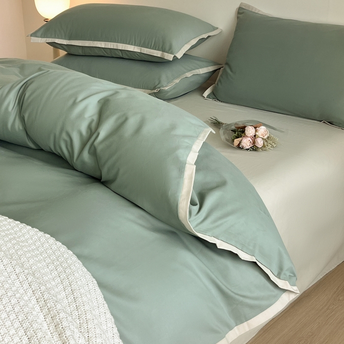 91家纺网 家纺一手货源 找家纺 小叮当家纺仓储工厂店 2025新款优质买家秀热卖不断货A类母婴级100纯棉全棉磨毛四件套全棉纯棉全棉 小宽边-自由蓝