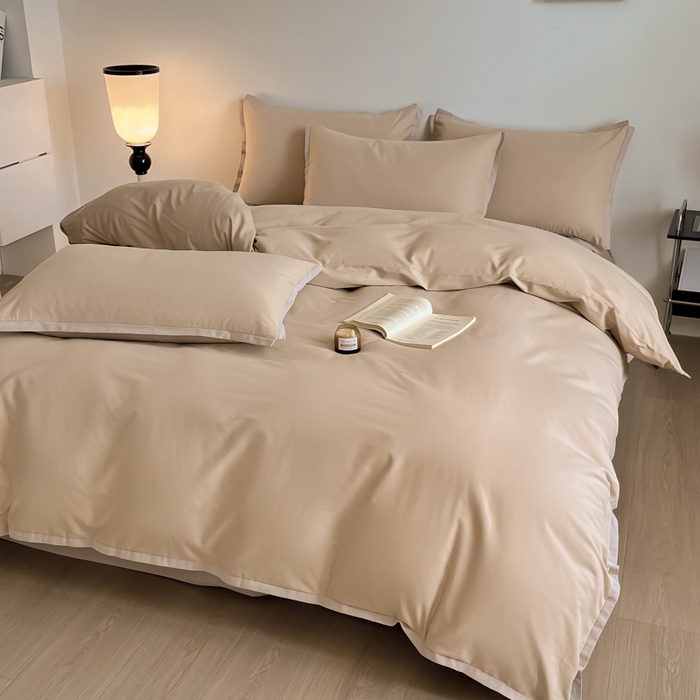 91家纺网 家纺一手货源 找家纺 小叮当家纺仓储工厂店 2025新款优质买家秀热卖不断货A类母婴级100纯棉全棉磨毛四件套全棉纯棉全棉 小宽边-玫瑰金