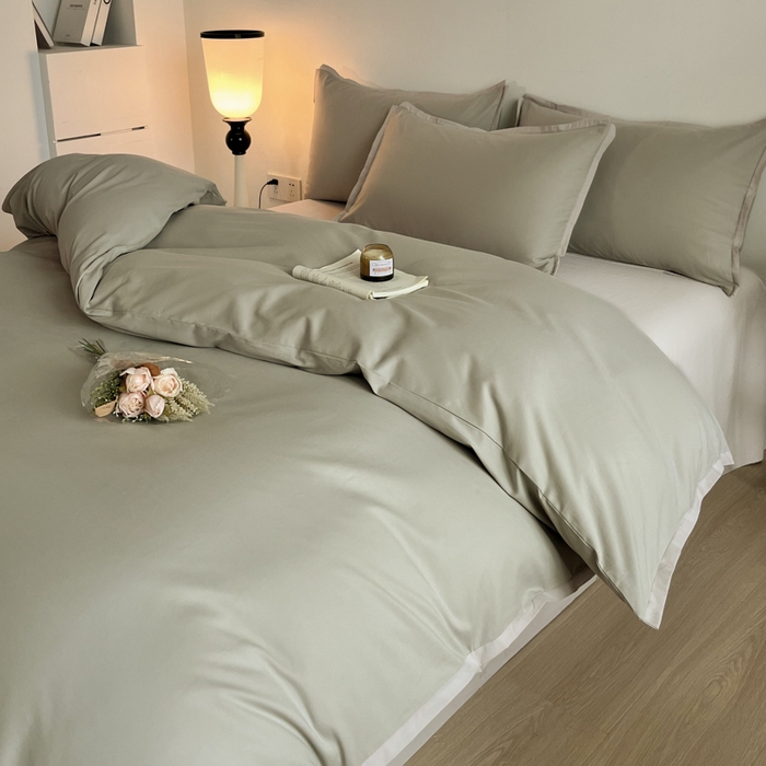 91家纺网 家纺一手货源 找家纺 小叮当家纺仓储工厂店 2025新款优质买家秀热卖不断货A类母婴级100纯棉全棉磨毛四件套全棉纯棉全棉 小宽边-燕麦色